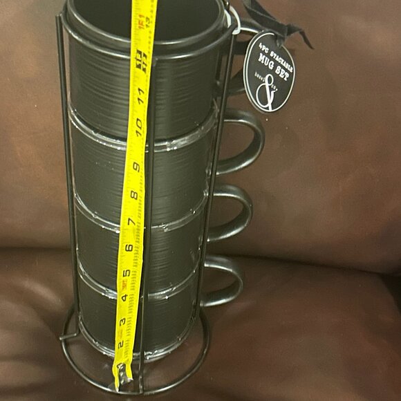 NWT Set of 4 Stackable Espresso Mugs With Rack - Picture 9 of 9